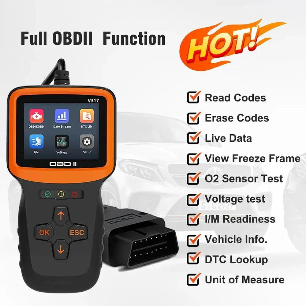 V317 OBD2 Scanner Check Engine Code Reader Professional ODB2 OBD2 Automotive Scanner Car Diagnostic Tool