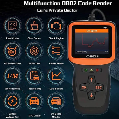 V317 OBD2 Scanner Check Engine Code Reader Professional ODB2 OBD2 Automotive Scanner Car Diagnostic Tool