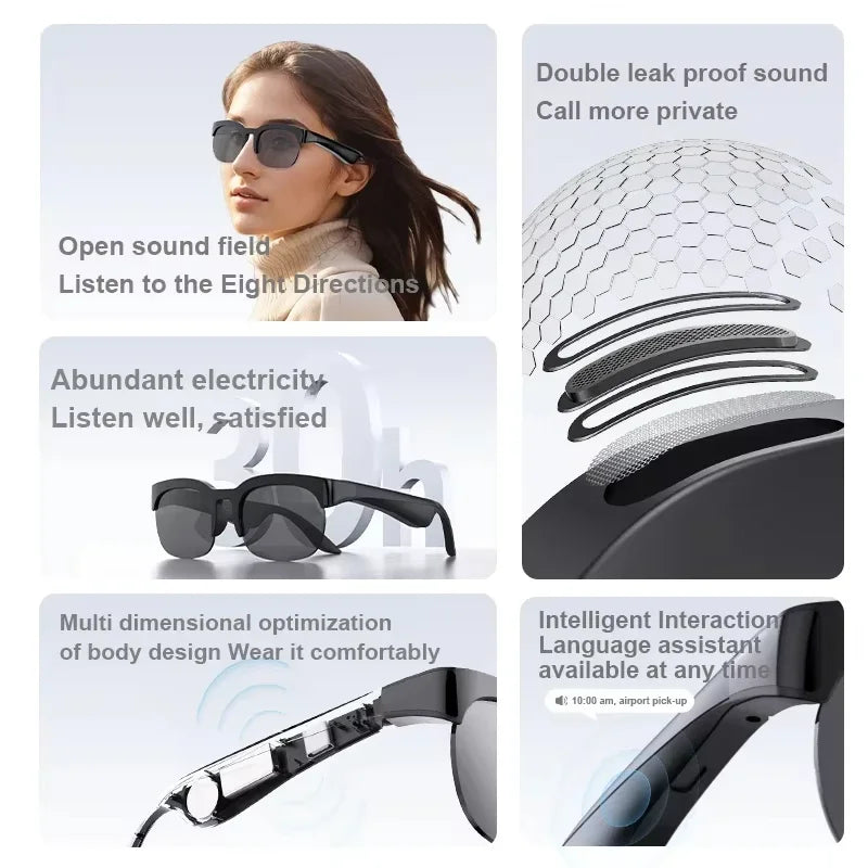 Lenovo 8K HD AI Smart Glasses AI Translation Hands-Free Calling AI Chat Logging Music Playback Smart Sunglasses for Men 2026 New